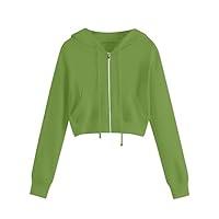 Algopix Similar Product 9 - Womens Crop Tops Zip Up Hoodies Teen