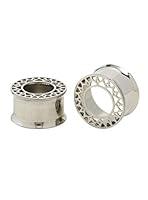 Algopix Similar Product 8 - Steel Mandala Double Flare Plug 2 Pack