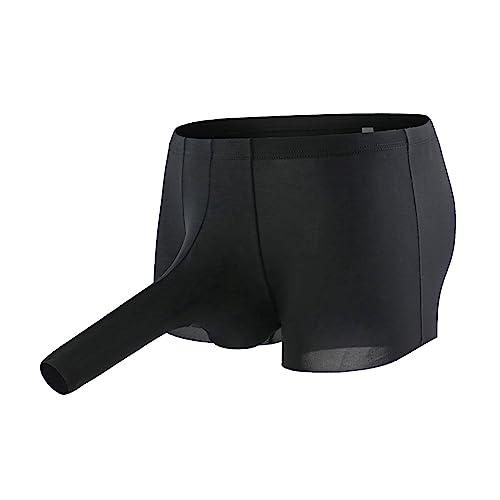 Elephant Trunk Boxer Shorts for Men Ice Silk Low Waist Briefs Underwear  Pouch Enhancing Breathable Underpants