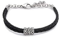 Algopix Similar Product 12 - Handmade Cuff Braided Black Genuine