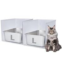 Algopix Similar Product 16 - JIMEIQI Stainless Steel Litter Box 2