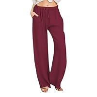 Algopix Similar Product 12 - Womens Linen Wide Leg Pants Summer