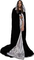 Algopix Similar Product 15 - Black Cloak with Hood for Adult Men