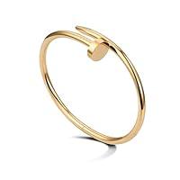 Algopix Similar Product 16 - LOMBEX Classic 18K Gold Nail Bracelet