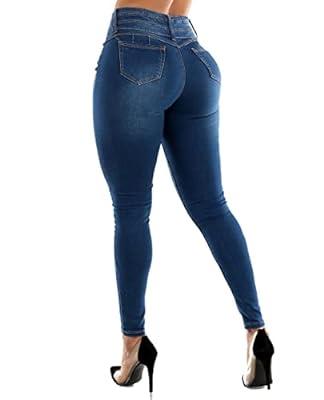 Women's Blue Butt Lift Skinny Jeans - High Rise Levantacola Skinny Jeans –  Moda Xpress