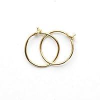 Algopix Similar Product 14 - Tiny Hoop Earrings 14k Yellow Gold