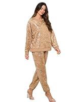 Algopix Similar Product 11 - Gold Patterned Sequin Top and Pants Set