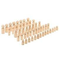 Algopix Similar Product 2 - Wood Peg Doll Set 50 Piece Wood Peg