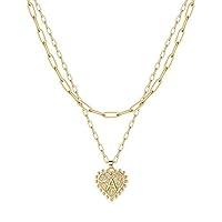 Algopix Similar Product 13 - Mifelio Layered Heart Necklace Pendant