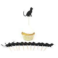 Algopix Similar Product 18 - Black Cat Cupcake Toppers Set of 12 