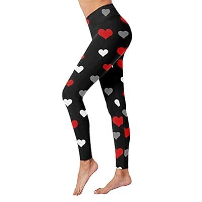 Womens Valentine's Day High-Waisted Athletic Yoga Pants with