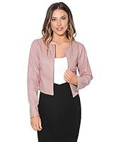 Algopix Similar Product 13 - KRISP Women PU Leather Cropped Jacket