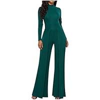 Algopix Similar Product 14 - Mlide Long Sleeve Jumpsuit Simple Crew
