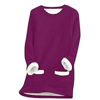 Algopix Similar Product 9 - Binmer Womens Sherpa Lined Sweatshirts