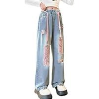 Algopix Similar Product 14 - SHHYJUN Girls Pink Ripped Jeans Cool