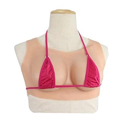 Silicone Breast Plates - Fake Breast Form Enhancers Round Collar for  Crossdressers Transgender Mastectomy Cosplay Bra