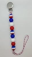 Algopix Similar Product 7 - Patriotic Pacifier Clip Holder  Red