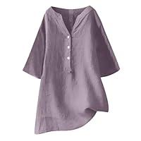 Algopix Similar Product 11 - Linen 34 Sleeve Shirt Women My Orders