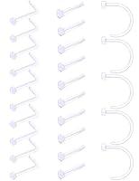 Algopix Similar Product 1 - Cisyozi 20G 18G Clear Plastic Nose Ring