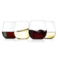 Algopix Similar Product 2 - NutriChef 15oz Stemless Wine Glasses 