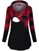 Algopix Similar Product 8 - Quinee Womens Long Sleeve Plaid