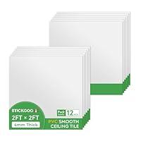 Algopix Similar Product 1 - STICKGOO Smooth Drop Ceiling Tiles 2ft