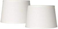 Algopix Similar Product 4 - Set of 2 White Small Hardback Drum Lamp