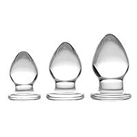 Algopix Similar Product 14 - Triplets 3 Piece Glass Anal Plug Kit