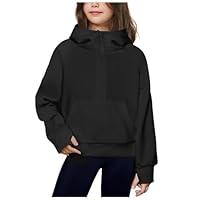 Algopix Similar Product 5 - Girls Half Zip Hoodie Sweatshirts