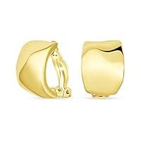 Algopix Similar Product 19 - Geometric Hammered Dome Half Hoop Clip