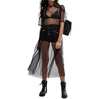 Algopix Similar Product 12 - QVK Sheer Mesh Dress Swimsuit Cover Up