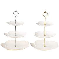 Algopix Similar Product 14 - 3 Tier White Cupcake Stands 2 Pack