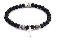 Algopix Similar Product 13 - Stretch Bracelet For men Set With Onyx