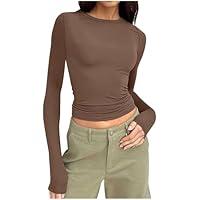 Algopix Similar Product 1 - Womens Long Sleeve Shirts Crop Tops