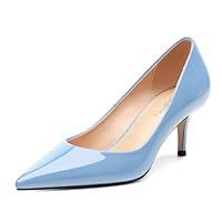 Algopix Similar Product 14 - SHOWFOREST Light Blue Kitten Heels for