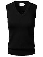 Algopix Similar Product 9 - Women Solid Classic VNeck Sleeveless