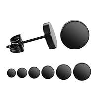 Algopix Similar Product 3 - LIEBLICH Black Round Stud Earrings Set