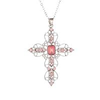 Algopix Similar Product 19 - Summer Gemstone Cross Necklace For