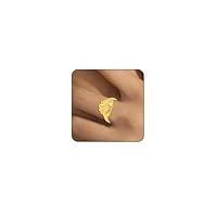 Algopix Similar Product 13 - Gold Seashell Ring Adjustable Chunky