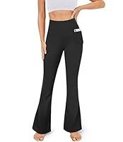 Algopix Similar Product 5 - YOLIX Black Flare Yoga Pants for Women