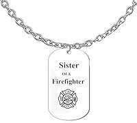 Algopix Similar Product 9 - Sister Of A Firefighter Dog Tag On A