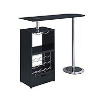 Algopix Similar Product 6 - Benjara Bar Table, Black/Silver