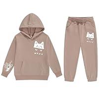 Algopix Similar Product 16 - Girls Fashion Sweatsuits Cute Cat Print