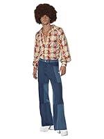 Algopix Similar Product 4 - Smiffys Men 70s Deluxe Flared Trousers