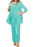 Algopix Similar Product 12 - Chiffon Mother of The Bride Pant Suits