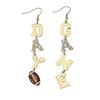 Algopix Similar Product 19 - Football Crystal Dangle Earrings for