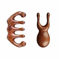 Algopix Similar Product 15 - Meilala Wood Massage Comb with Frog Eye