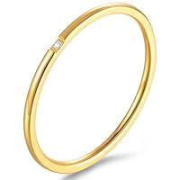 Algopix Similar Product 8 - munone 1mm Skinny Thin Solitaire Flush