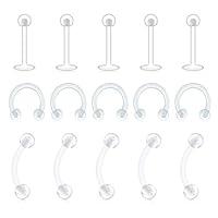 Algopix Similar Product 13 - DBella 16G Clear Tragus Nose Retainer