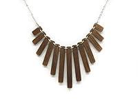 Algopix Similar Product 18 - Wooden Bar Bib Necklace - Walnut
